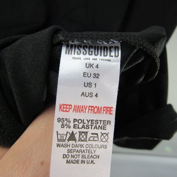 Missguided Little black dress w/ collar Size 1 halter dress holiday party - Picture 8 of 8